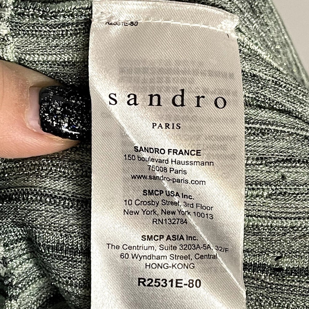 Sandro Sage Green Knit Midi Dress - Picture 9 of 10